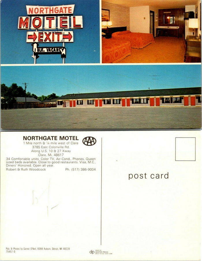 Northgate Motel - Old Postcard Front And Back